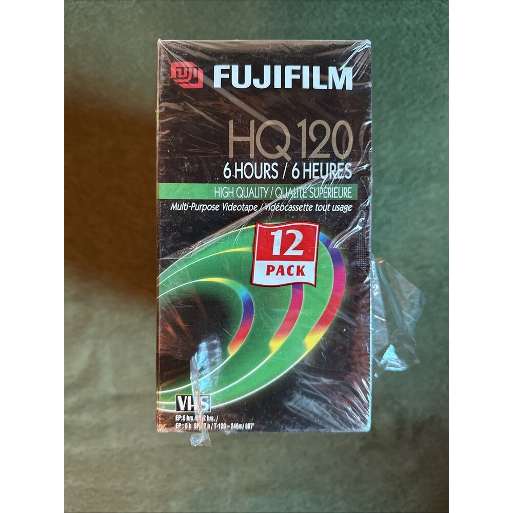 Fujifilm HQ 120 Blank VHS 10 Pack Sealed EP 6 Hours Videotape High Quality